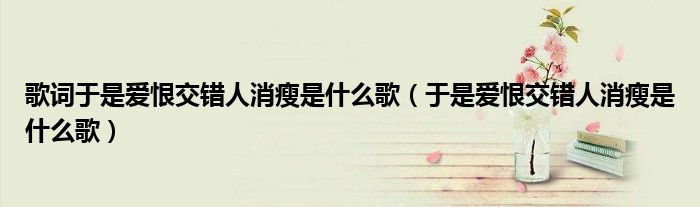 歌词于是爱恨交错人消瘦是什么歌（于是爱恨交错人消瘦是什么歌）