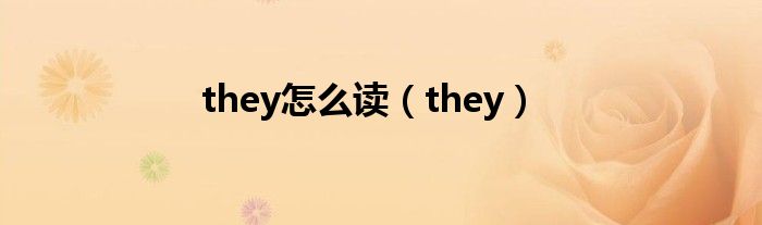 they怎么读（they）