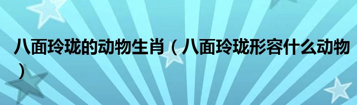 八面玲珑的动物生肖（八面玲珑形容什么动物）