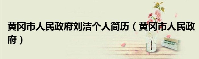 黄冈市人民政府刘洁个人简历（黄冈市人民政府）