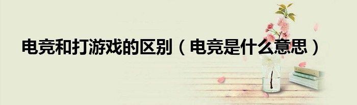 电竞和打游戏的区别（电竞是什么意思）