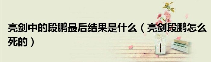 亮剑中的段鹏最后结果是什么（亮剑段鹏怎么死的）