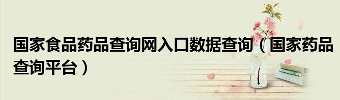 国家食品药品查询网入口数据查询（国家药品查询平台）