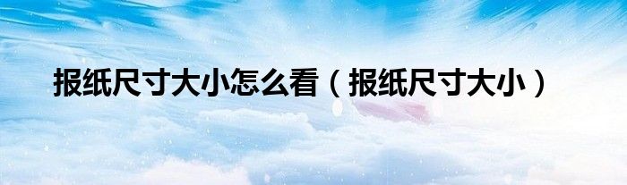 报纸尺寸大小怎么看（报纸尺寸大小）