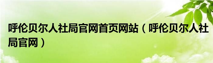 呼伦贝尔人社局官网首页网站（呼伦贝尔人社局官网）