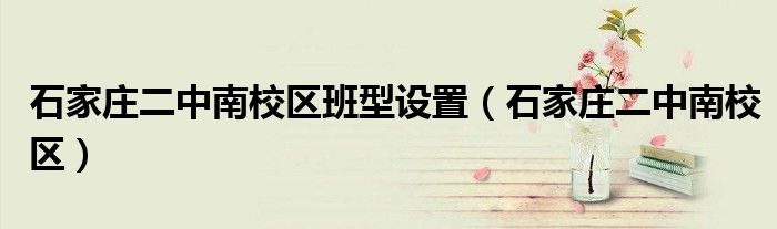 石家庄二中南校区班型设置（石家庄二中南校区）