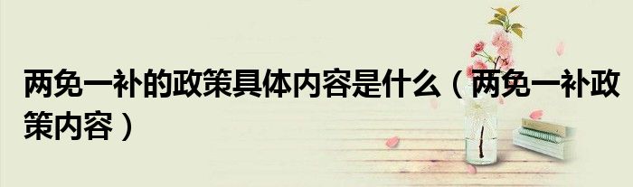 两免一补的政策具体内容是什么（两免一补政策内容）