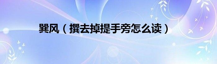 巽风（撰去掉提手旁怎么读）