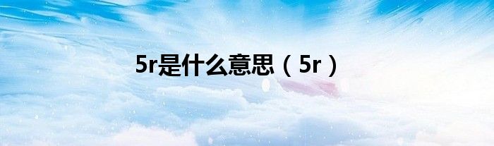 5r是什么意思（5r）