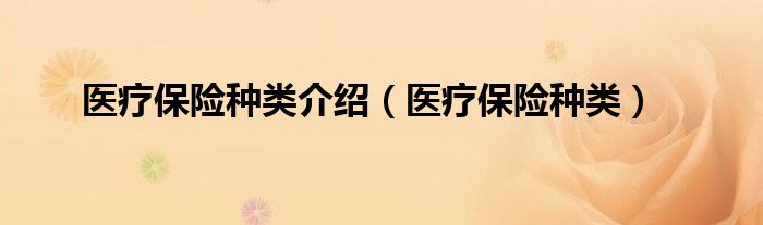 医疗保险种类介绍（医疗保险种类）