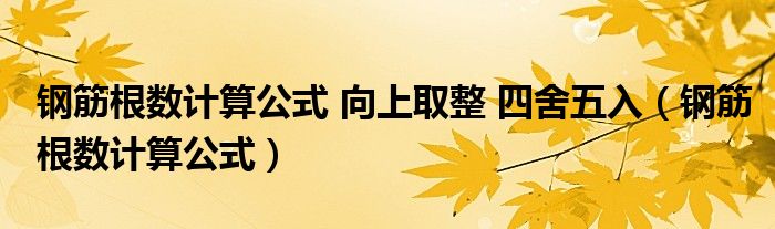 钢筋根数计算公式 向上取整 四舍五入（钢筋根数计算公式）