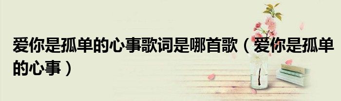 爱你是孤单的心事歌词是哪首歌（爱你是孤单的心事）