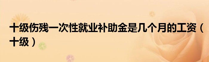 十级伤残一次性就业补助金是几个月的工资（十级）