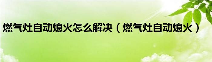 燃气灶自动熄火怎么解决（燃气灶自动熄火）