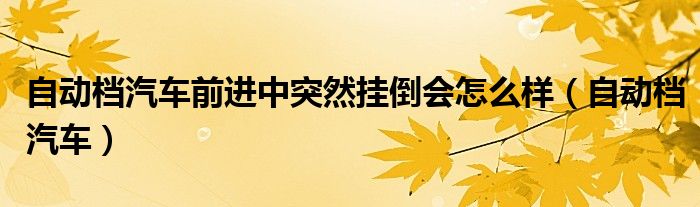 自动档汽车前进中突然挂倒会怎么样（自动档汽车）