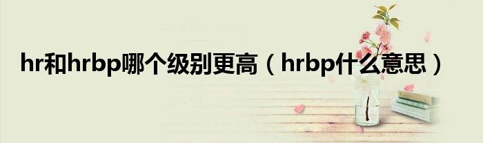 hr和hrbp哪个级别更高（hrbp什么意思）