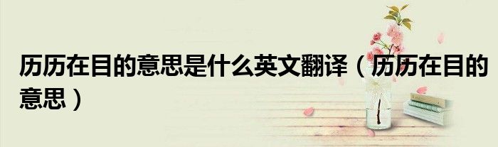 历历在目的意思是什么英文翻译（历历在目的意思）