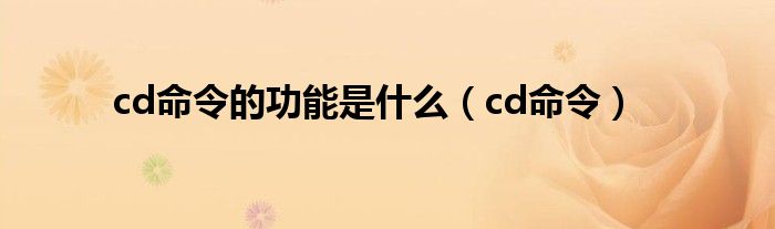 cd命令的功能是什么（cd命令）