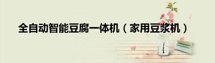 全自动智能豆腐一体机（家用豆浆机）