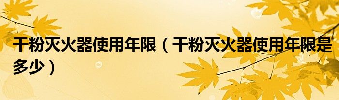 干粉灭火器使用年限（干粉灭火器使用年限是多少）