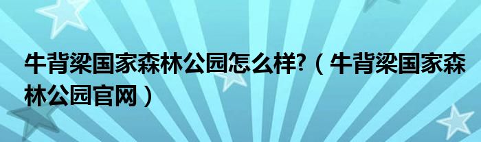 牛背梁国家森林公园怎么样?（牛背梁国家森林公园官网）