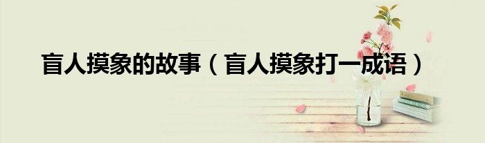 盲人摸象的故事（盲人摸象打一成语）