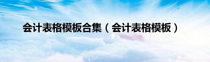 会计表格模板合集（会计表格模板）