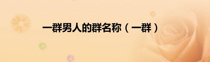 一群男人的群名称（一群）
