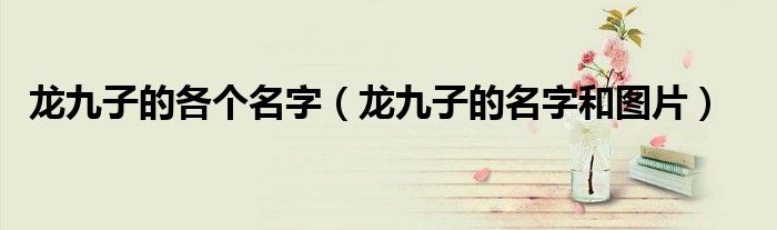 龙九子的各个名字（龙九子的名字和图片）