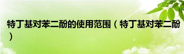 特丁基对苯二酚的使用范围（特丁基对苯二酚）