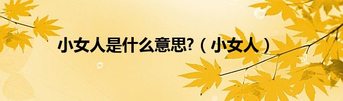 小女人是什么意思?（小女人）