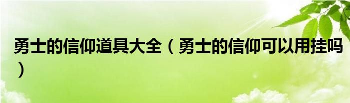 勇士的信仰道具大全（勇士的信仰可以用挂吗）