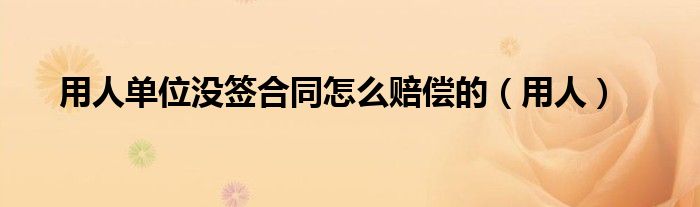 用人单位没签合同怎么赔偿的（用人）