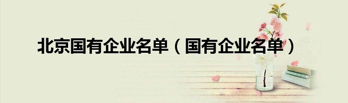 北京国有企业名单（国有企业名单）
