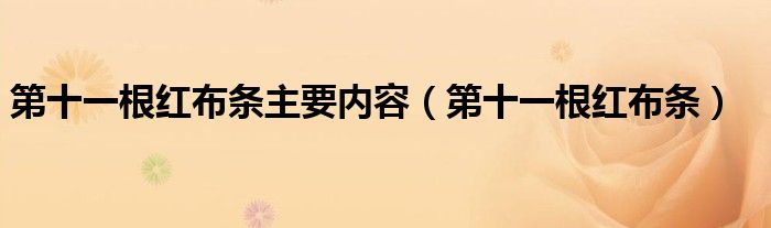 第十一根红布条主要内容（第十一根红布条）