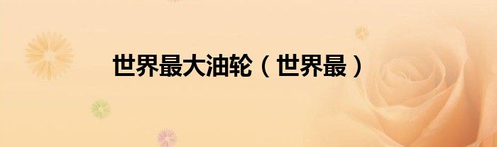 世界最大油轮（世界最）