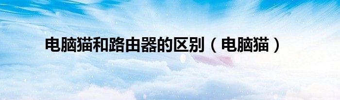 电脑猫和路由器的区别（电脑猫）
