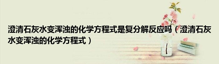 澄清石灰水变浑浊的化学方程式是复分解反应吗（澄清石灰水变浑浊的化学方程式）
