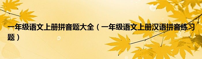 一年级语文上册拼音题大全（一年级语文上册汉语拼音练习题）