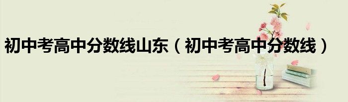 初中考高中分数线山东（初中考高中分数线）