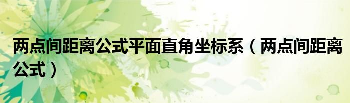 两点间距离公式平面直角坐标系（两点间距离公式）