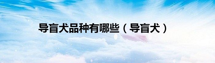 导盲犬品种有哪些（导盲犬）
