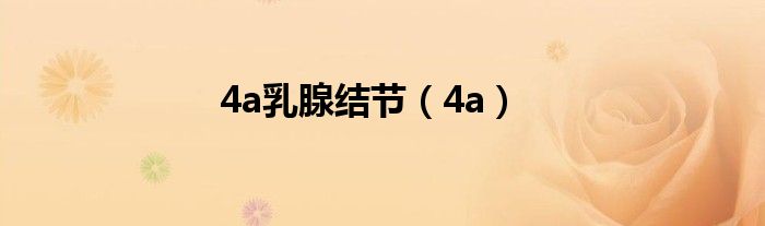 4a乳腺结节（4a）