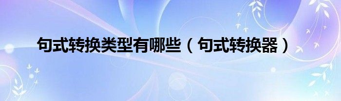 句式转换类型有哪些（句式转换器）