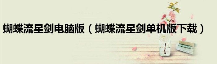 蝴蝶流星剑电脑版（蝴蝶流星剑单机版下载）