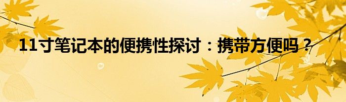 11寸笔记本的便携性探讨：携带方便吗？