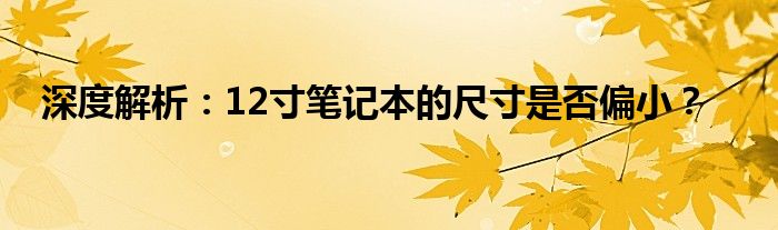 深度解析：12寸笔记本的尺寸是否偏小？