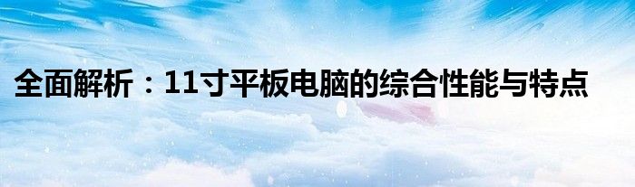 全面解析：11寸平板电脑的综合性能与特点