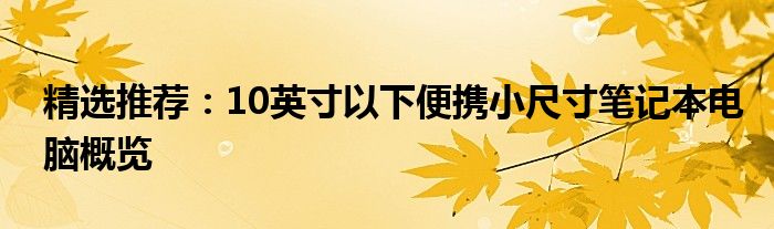 精选推荐：10英寸以下便携小尺寸笔记本电脑概览