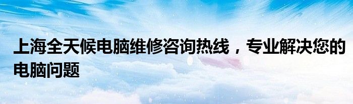 上海全天候电脑维修咨询热线，专业解决您的电脑问题